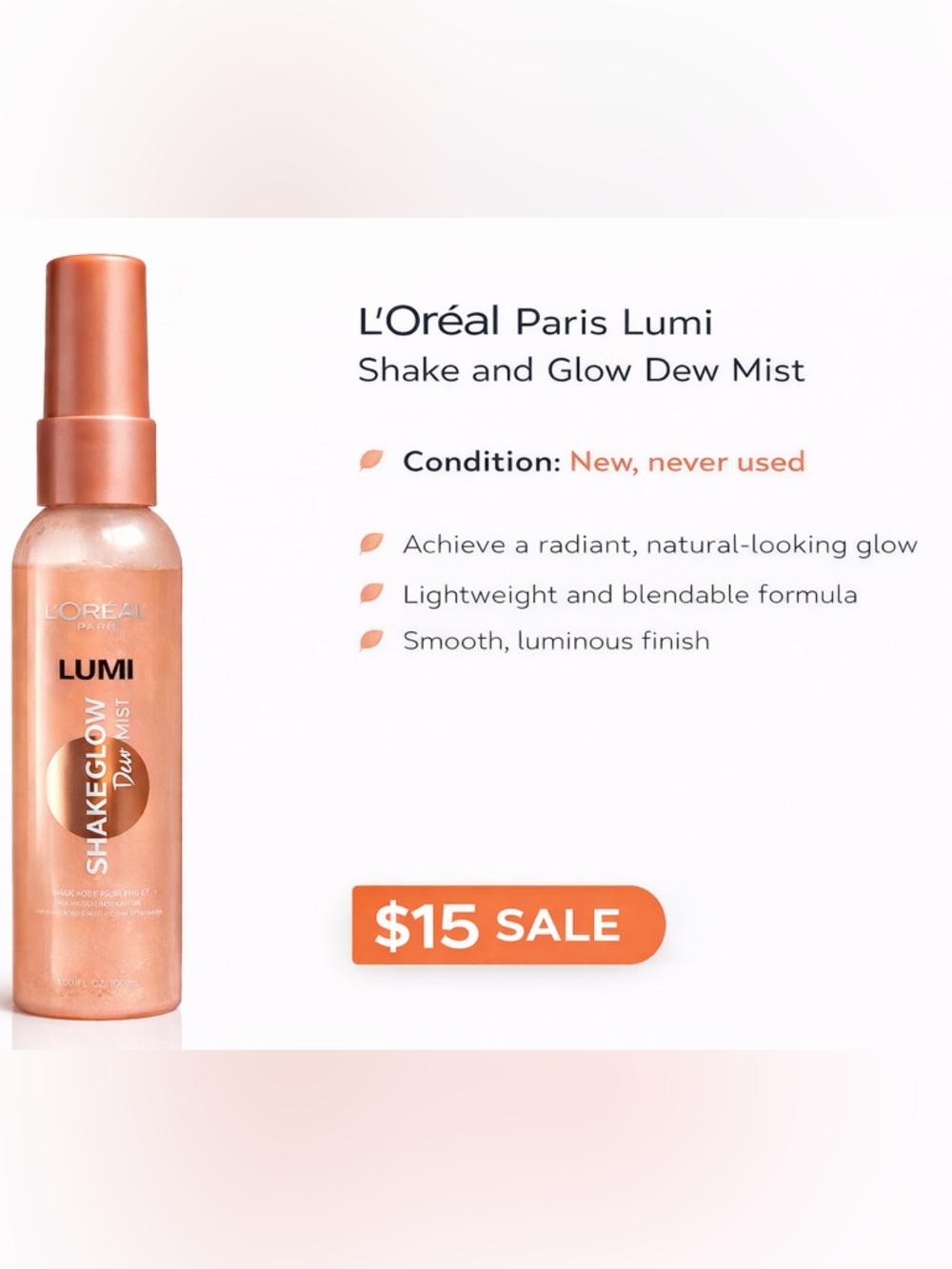 L'Oréal Lumi Shake & Glow  Dew Mist - NEW 3oz Discontinued